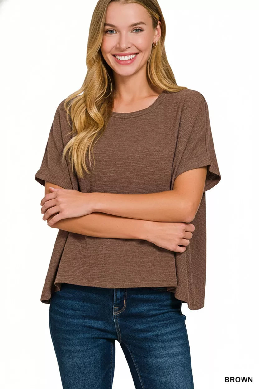 Zenana Cotton Slub Oversized Tee