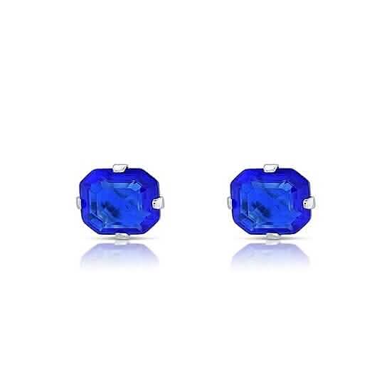 1.3 Carat Cz Asscher-Cut Sterling Silver Stud Earrings