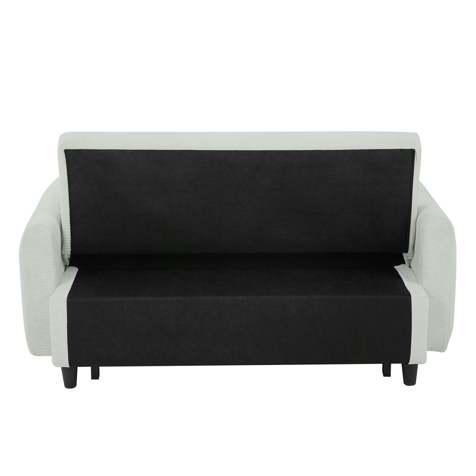 Modern Convertible Pull-out Sofa Bed Loveseat with USB Ports, Light Grey-Green Corduroy, 57.48 Inches