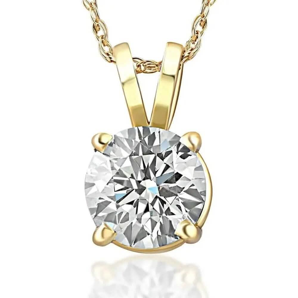 1/4 - 2 Ct T.W. Natural Diamond Solitaire Pendant in 14K White or Yellow Gold