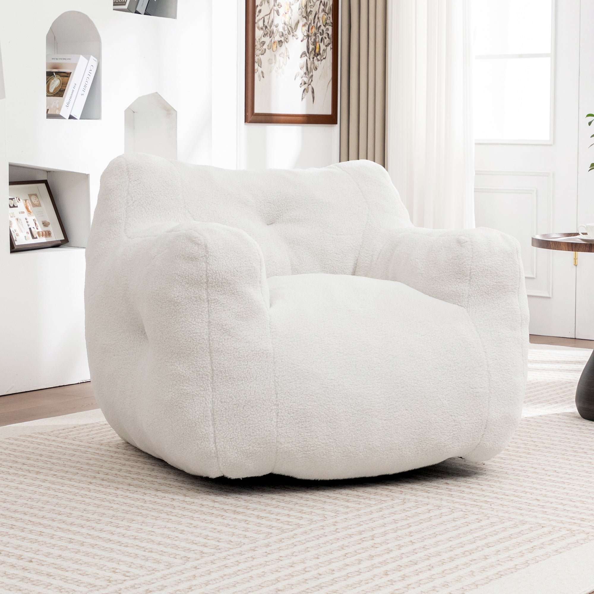 Bean Bag Chair, Bean Bag Sofa Chair with Armrests Stuffed High-Density Foam, Lazy Sofa Comfy Chairs BeanBag Chair for Adults in Living Room,Bedroom Reading
