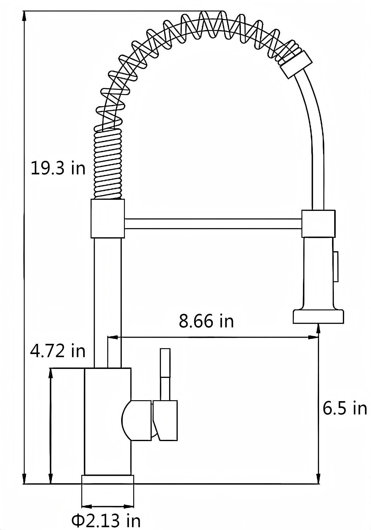 Kitchen Faucet with Pull Down Sprayer Industrial 1 Handle 1 Hole Or 3 Hole Faucet for Farmhouse Camper Laundry Utility Rv Wet Bar Sinks, Stainless Steel, Chrome