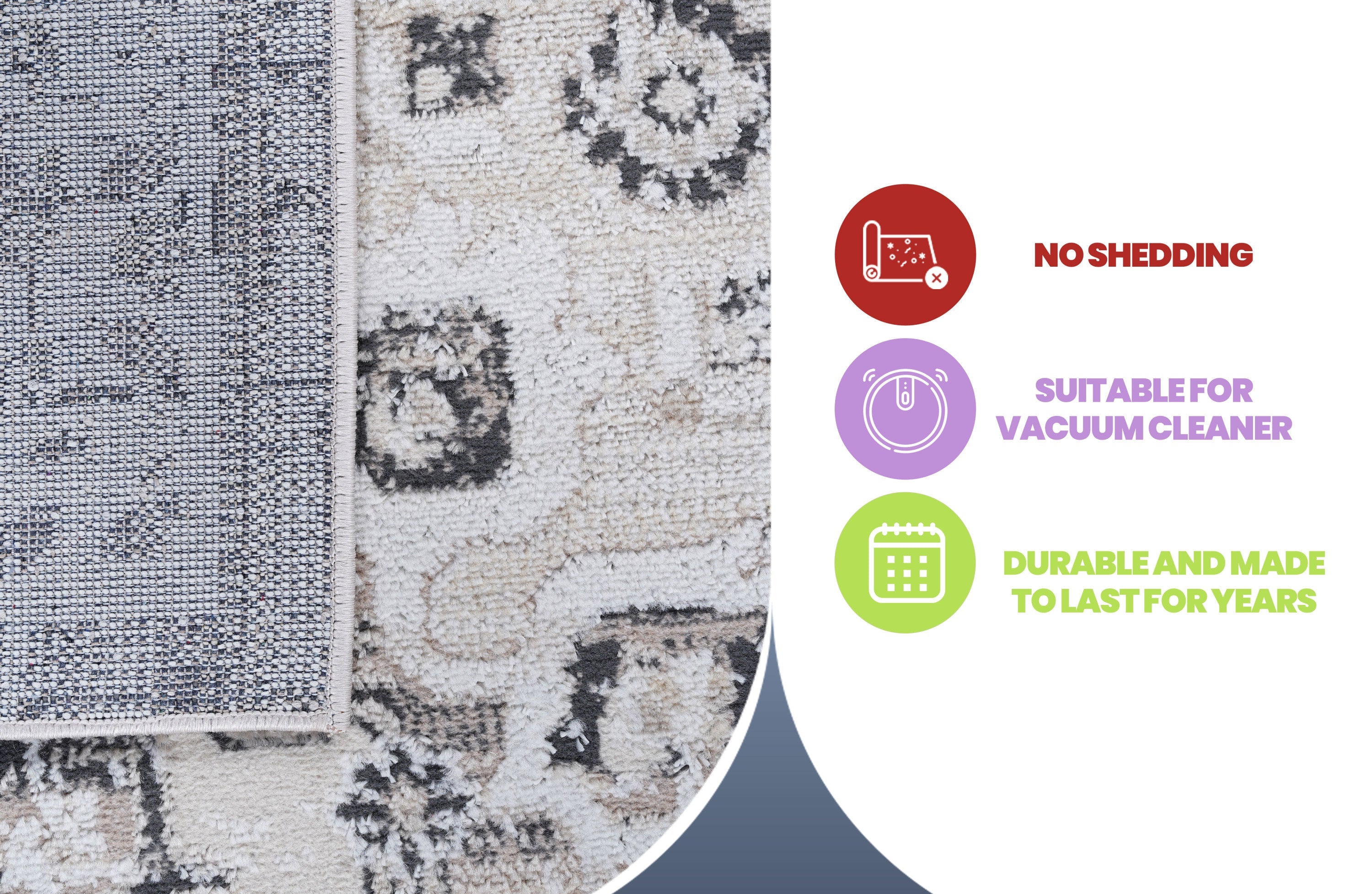 NAAR PAYAS Collection 2X8 Cream / Beige / Medallion Runner Rug