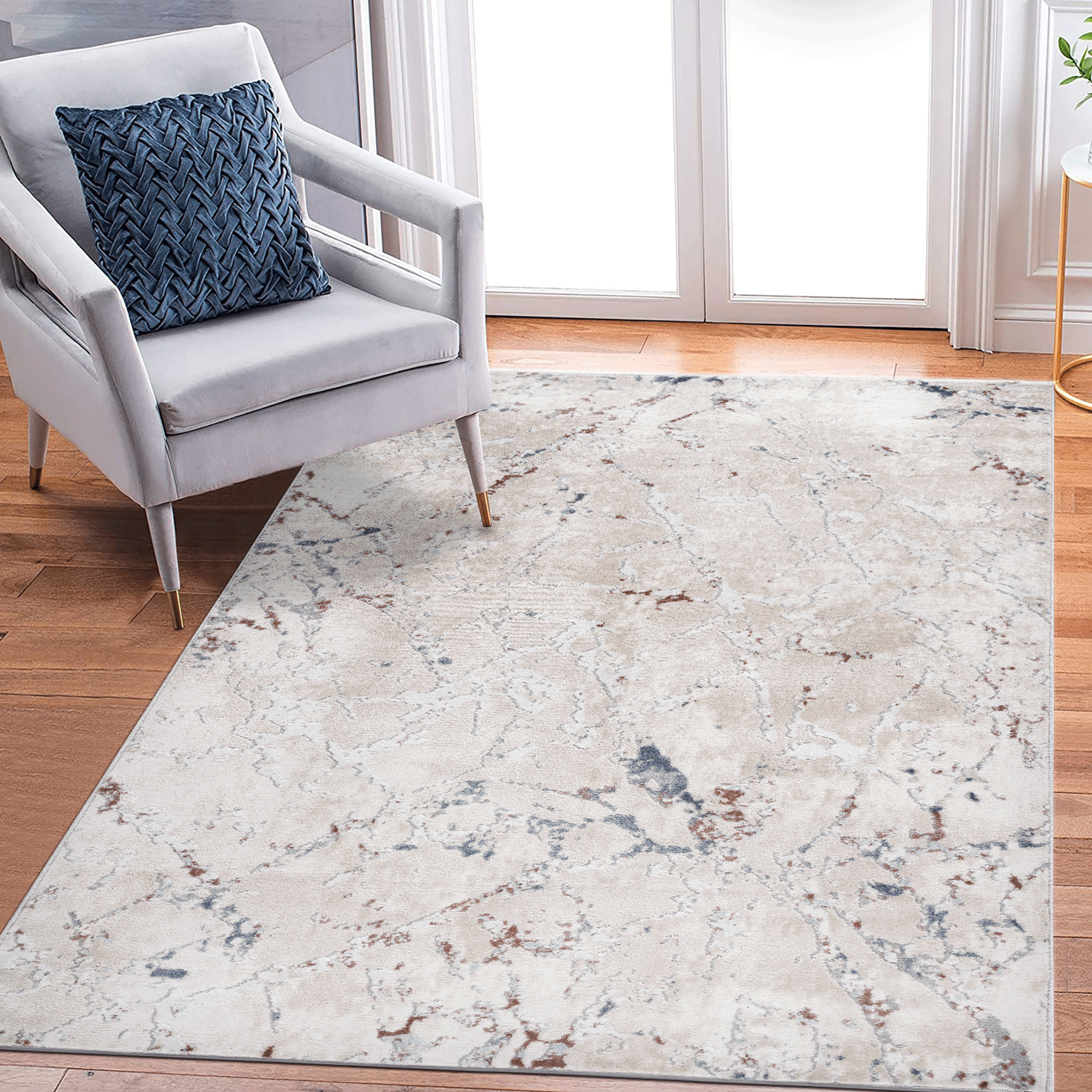 NAAR MARFI Collection 6X9 Multi / Contemporary Area Rug