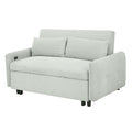 Modern Convertible Pull-out Sofa Bed Loveseat with USB Ports, Light Grey-Green Corduroy, 57.48 Inches