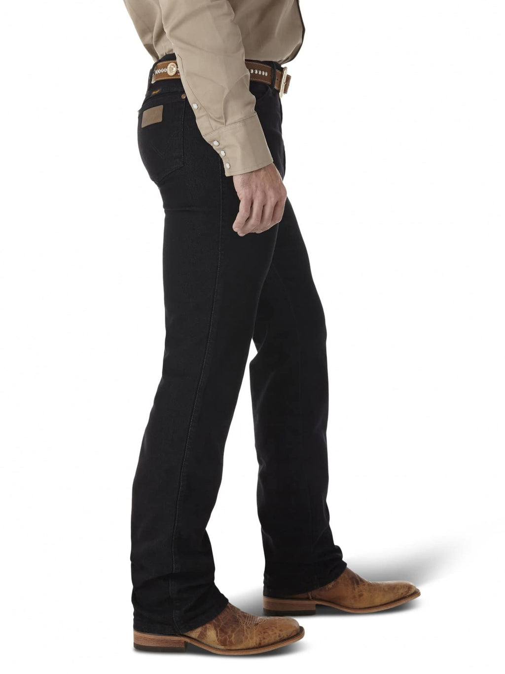 Wrangler Men's Cowboy Cut Slim Fit Boot Cut Jean Black Size 35W x 34L
