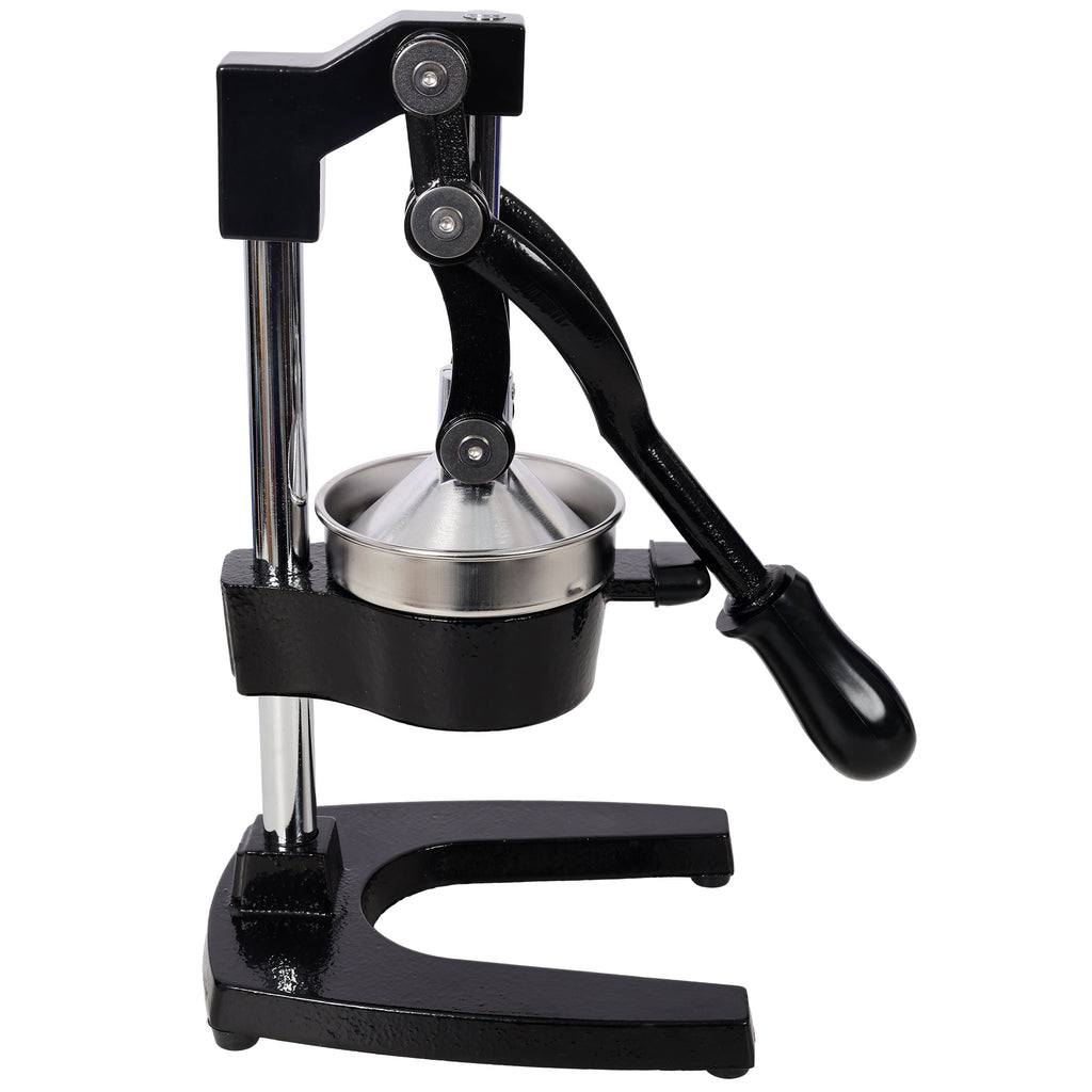 Cast Iron Citrus Juicer , Extra-Large Commercial Grade Manual Hand Press , Heavy Duty Countertop Squeezer for Fresh Orange Juice ,Black Color