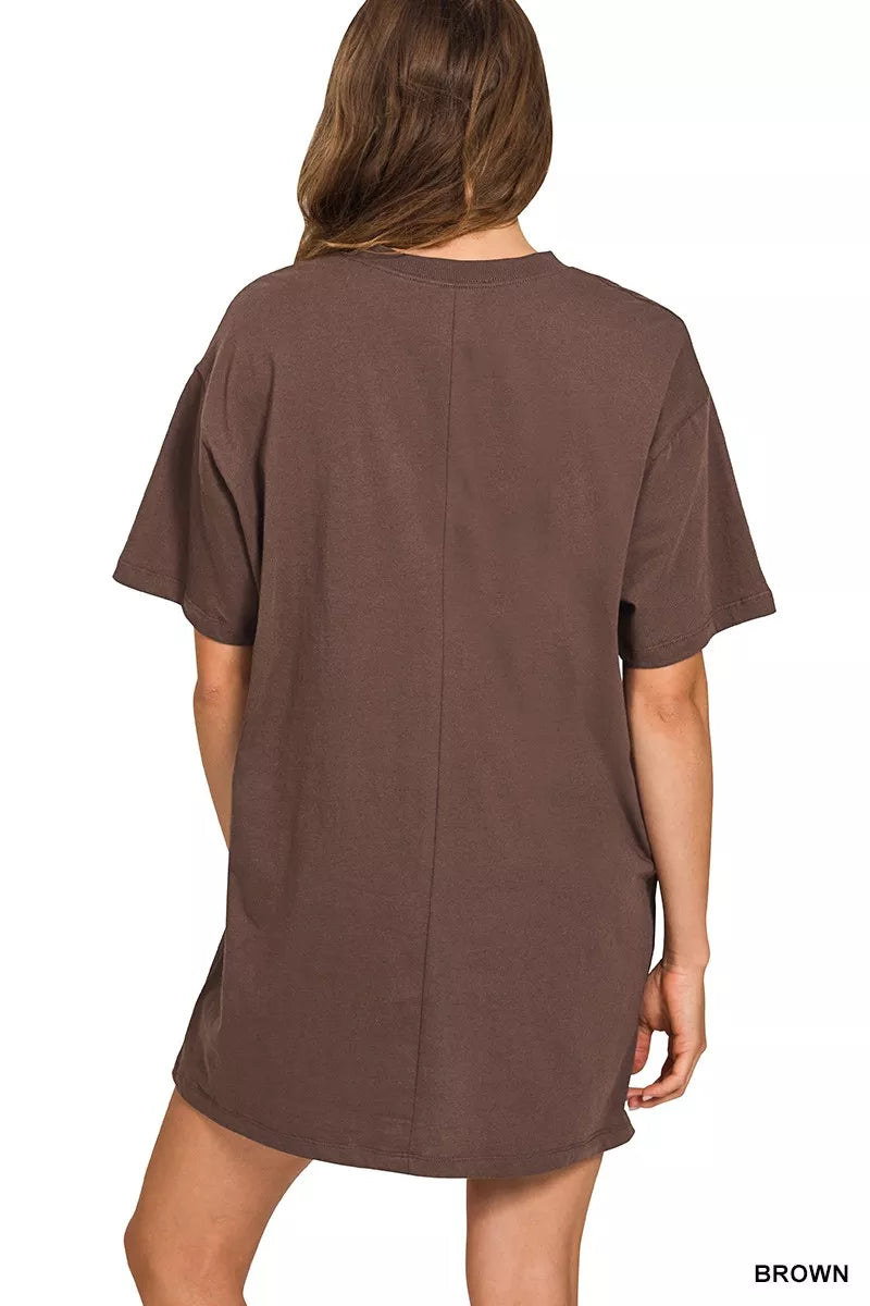 Zenana Short Sleeve Mini Tee Dress