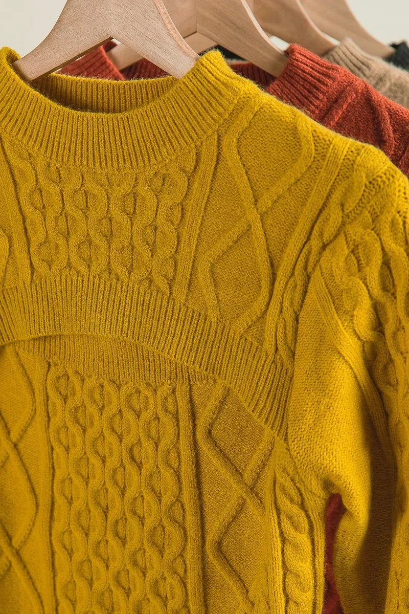 BiBi Cable-Knit Sweater with Cut Out Chest Detail
