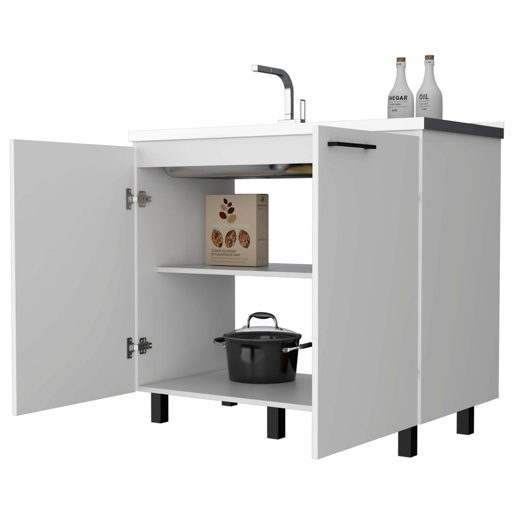 White 2 Utility Sink and Cabinet