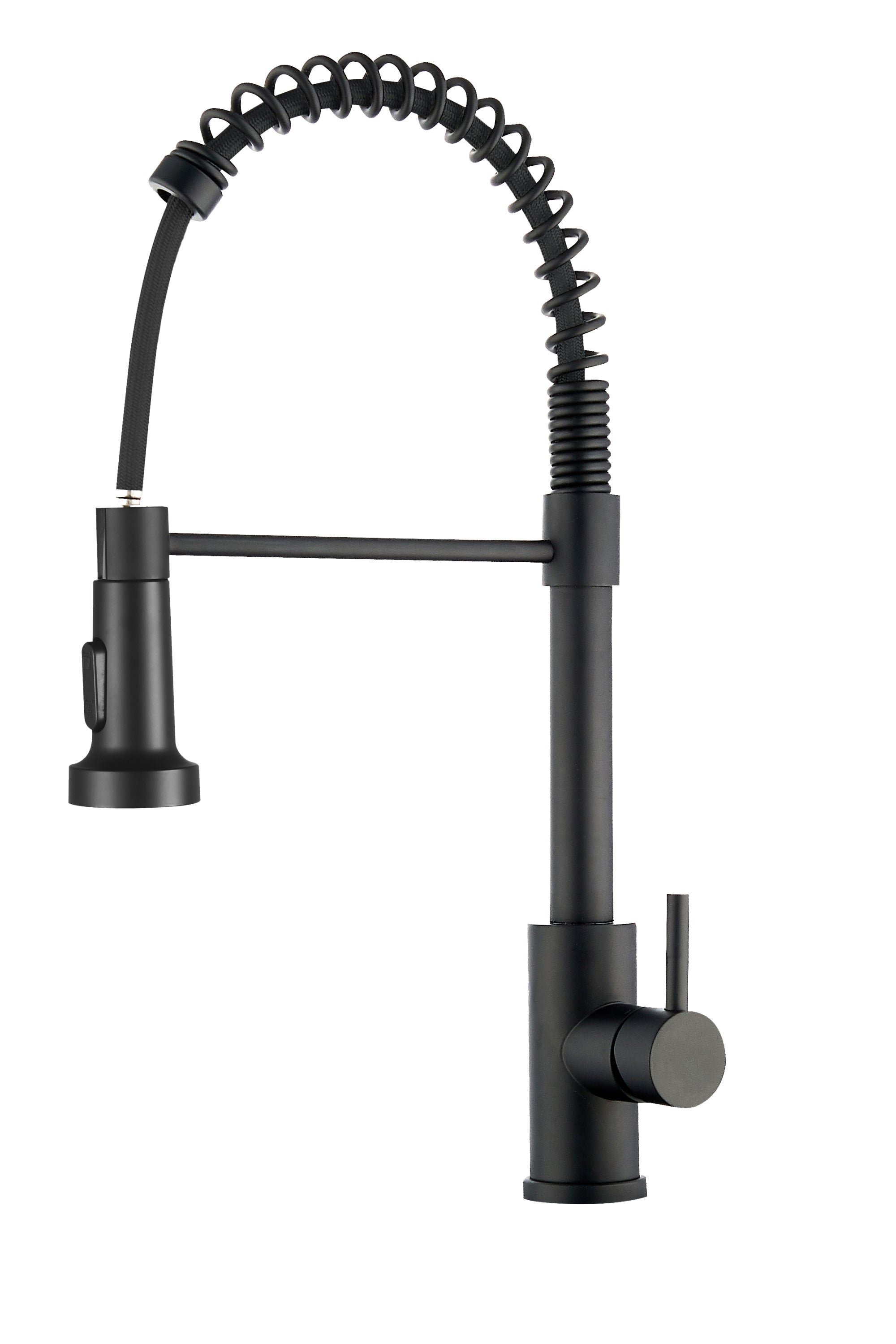 Kitchen Faucet with Pull Down Sprayer Industrial 1 Handle 1 Hole Or 3 Hole Faucet for Farmhouse Camper Laundry Utility Rv Wet Bar Sinks, Stainless Steel, Matte Black