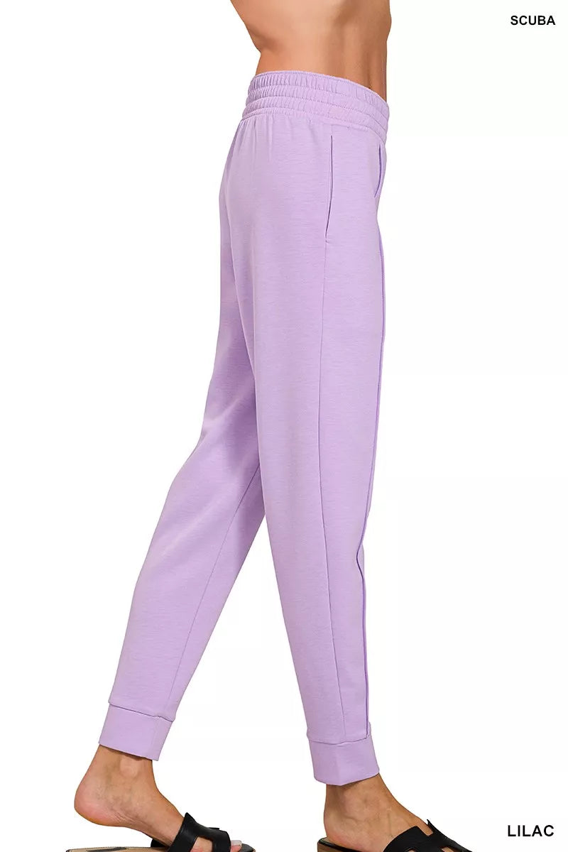 Zenana Scuba Mock Neck Sweatshirt and Joggers Set
