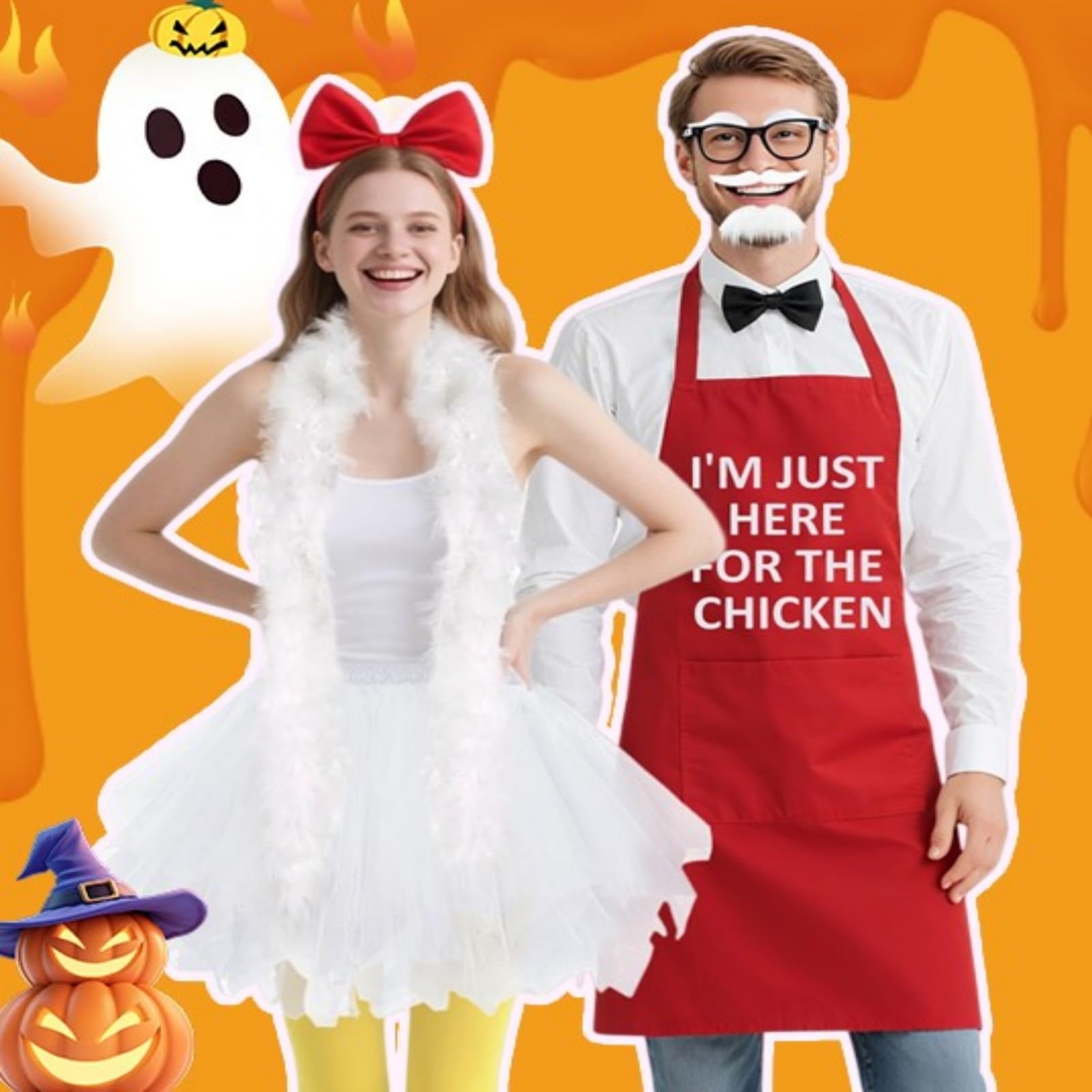 Apragaz 10 PCS Chicken Couple Costume Set Multi Color One Size