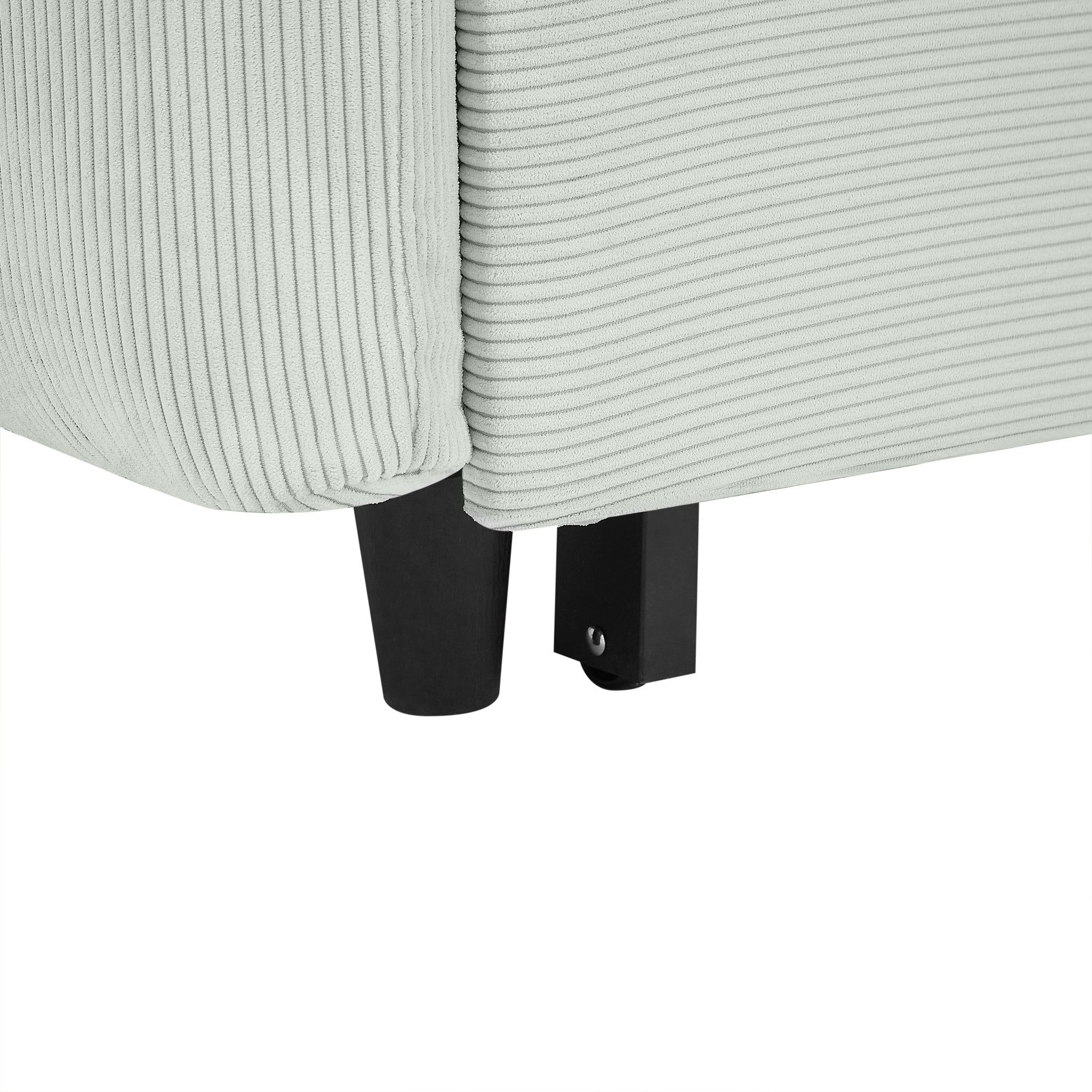 Modern Convertible Pull-out Sofa Bed Loveseat with USB Ports, Light Grey-Green Corduroy, 57.48 Inches