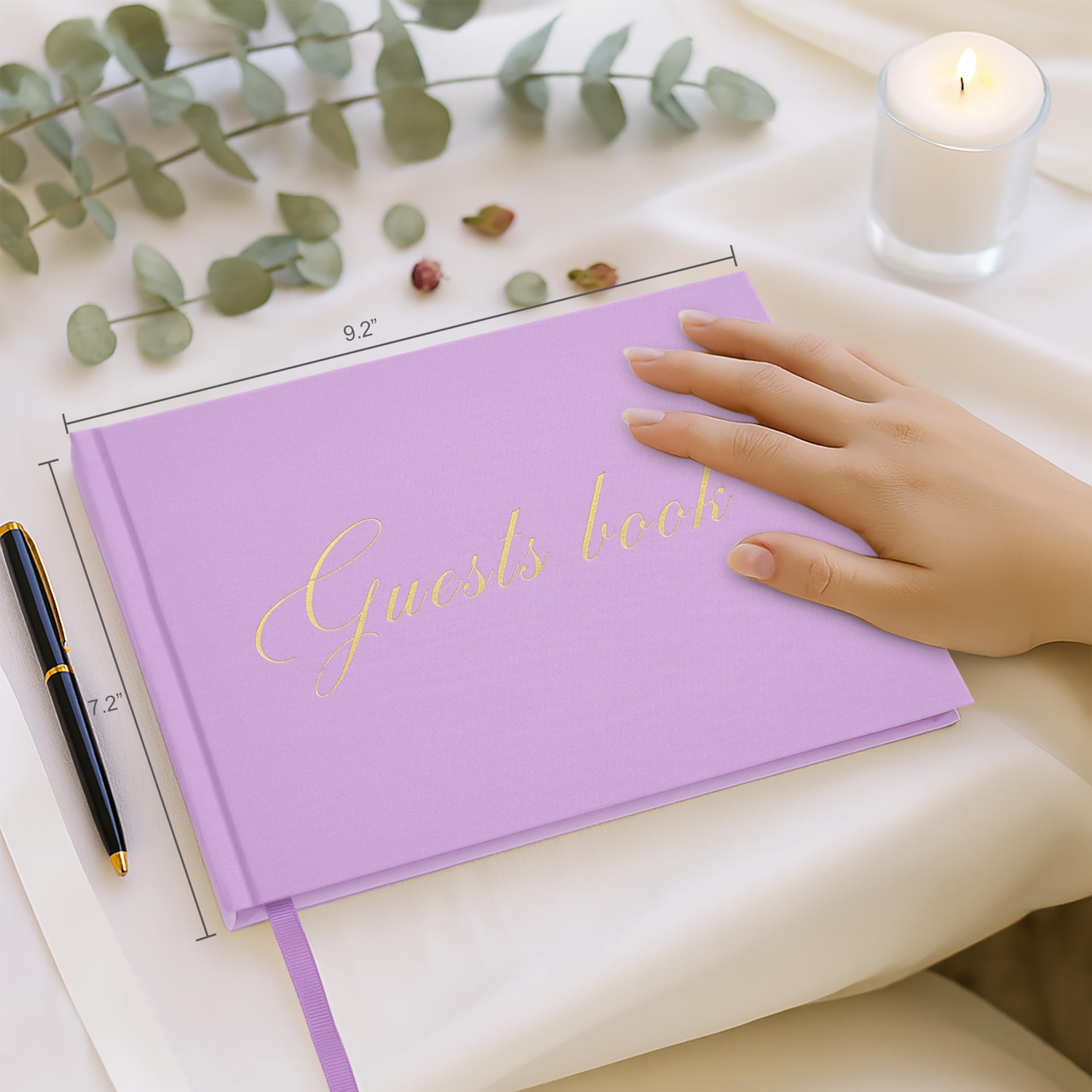 &And Per Se Purple Wedding Guest Book Hardcover Memory Keepsake Album