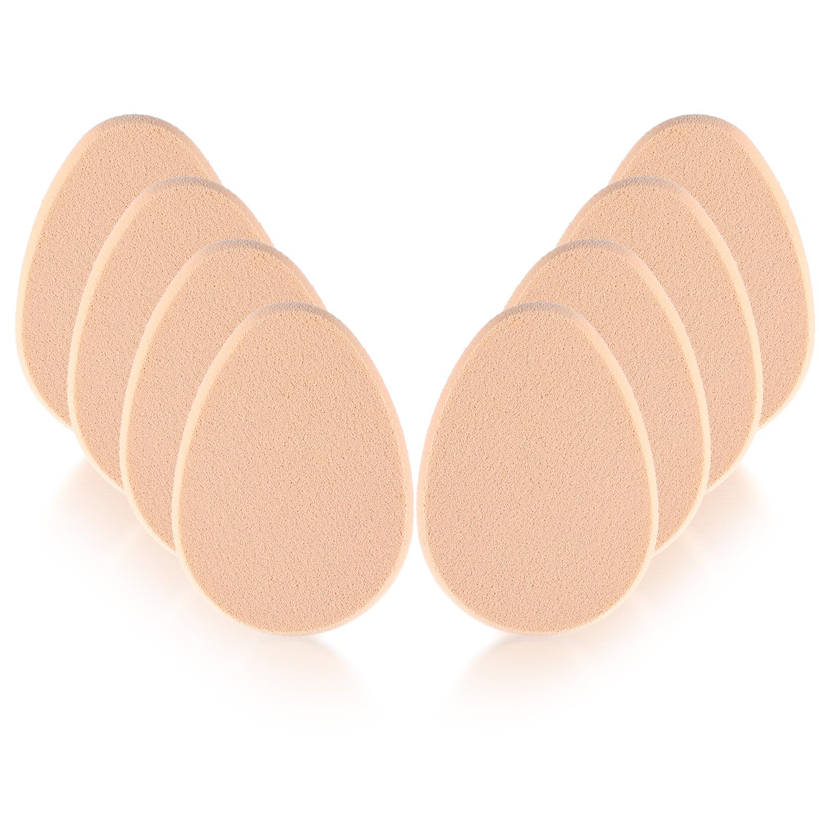 Hpmjz 8 Pcs Oval Puff Makeup Sponge Foundation Beige Soft Durable