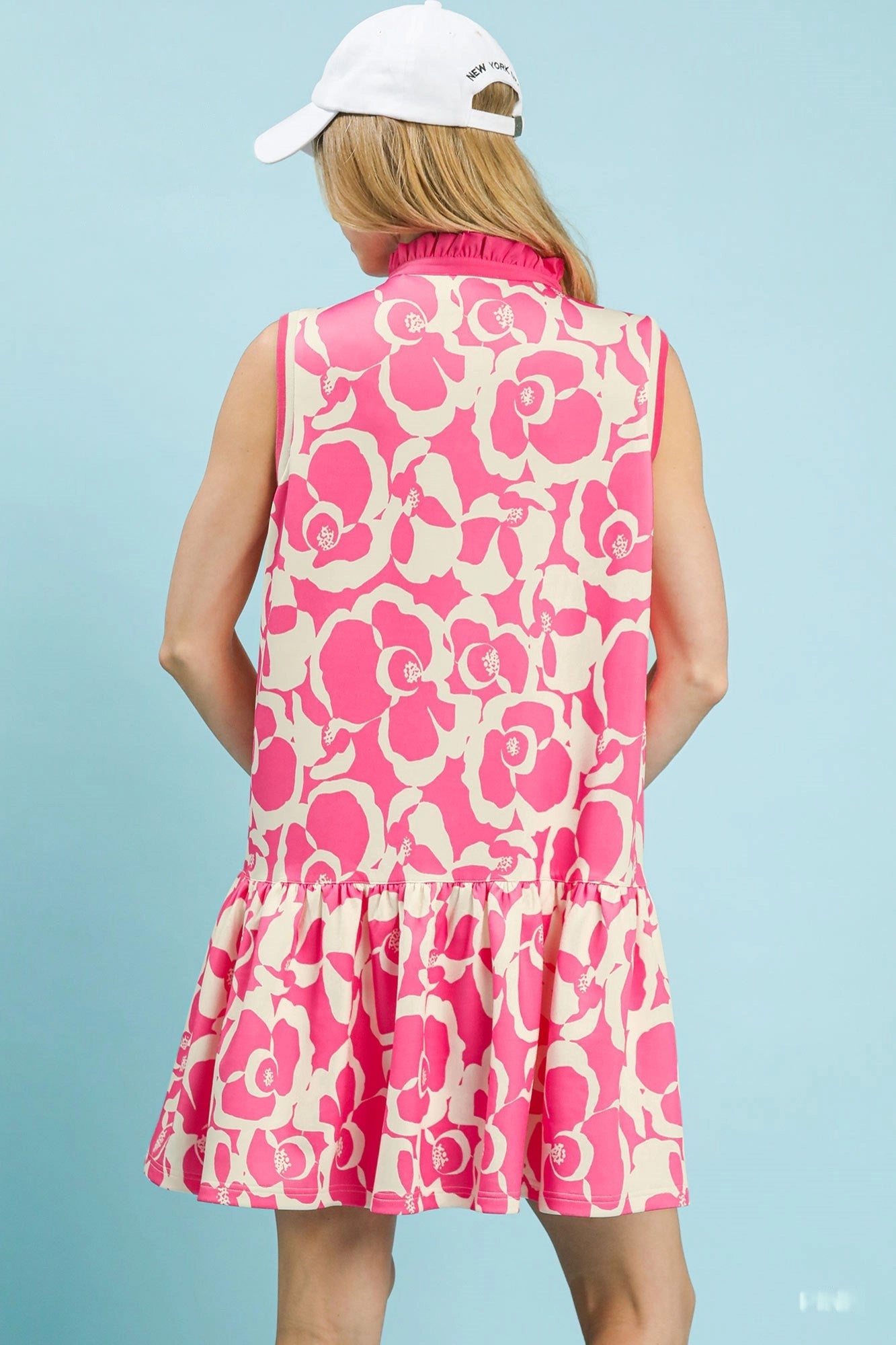 Umgee Floral Sleeveless Tiered Dress