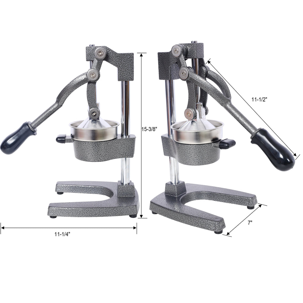 Cast Iron Citrus Juicer, Extra-Large Commercial Grade Manual Hand Press , Heavy Duty Countertop Squeezer for Fresh Orange Juice ,grey color