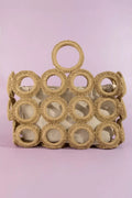 Fame Straw Round Pattern Mesh Hand Bag