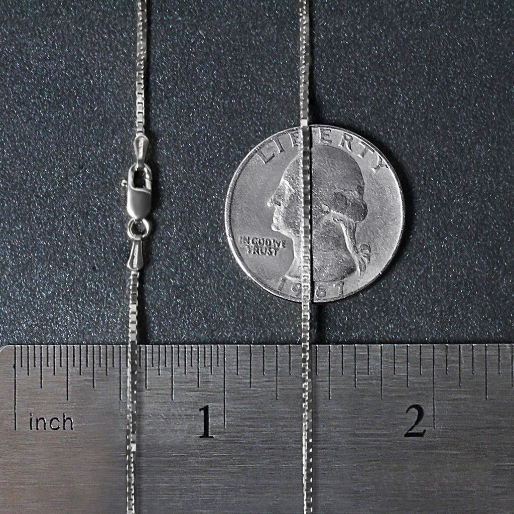 14k White Gold Classic Box Chain (1.10 mm)