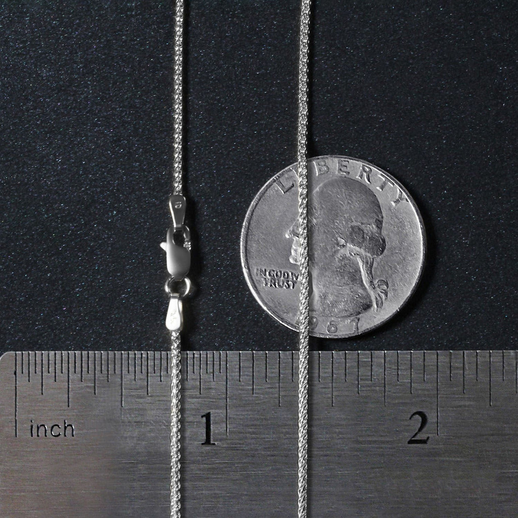 14k White Gold Round Wheat Chain (1.2 mm)