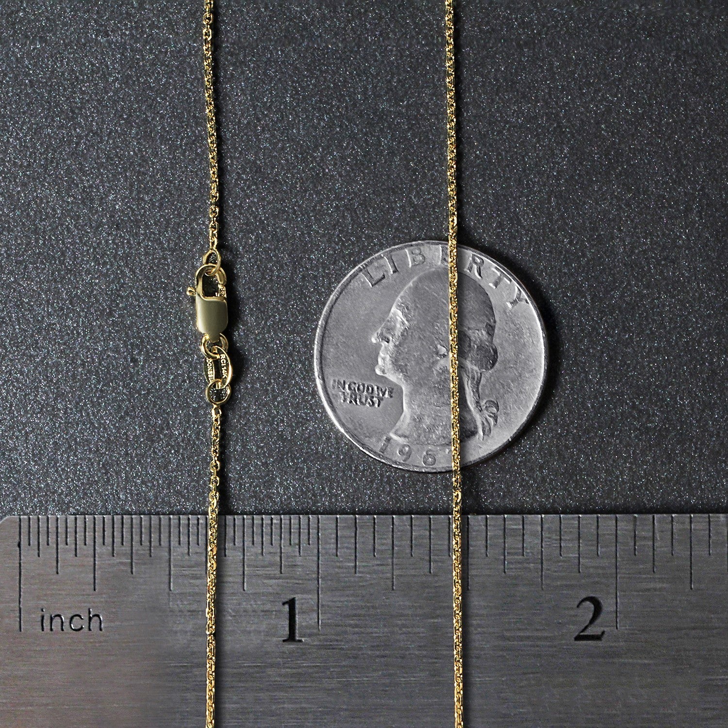 10k Yellow Gold Diamond Cut Cable Link Chain (1.10 mm)
