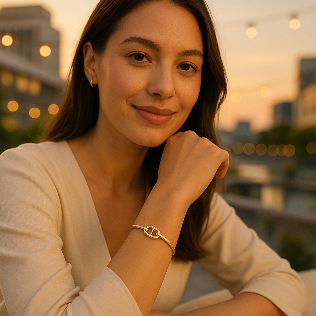 Single Mariner Link Bangle in 14K Yellow Gold (12.00 mm)