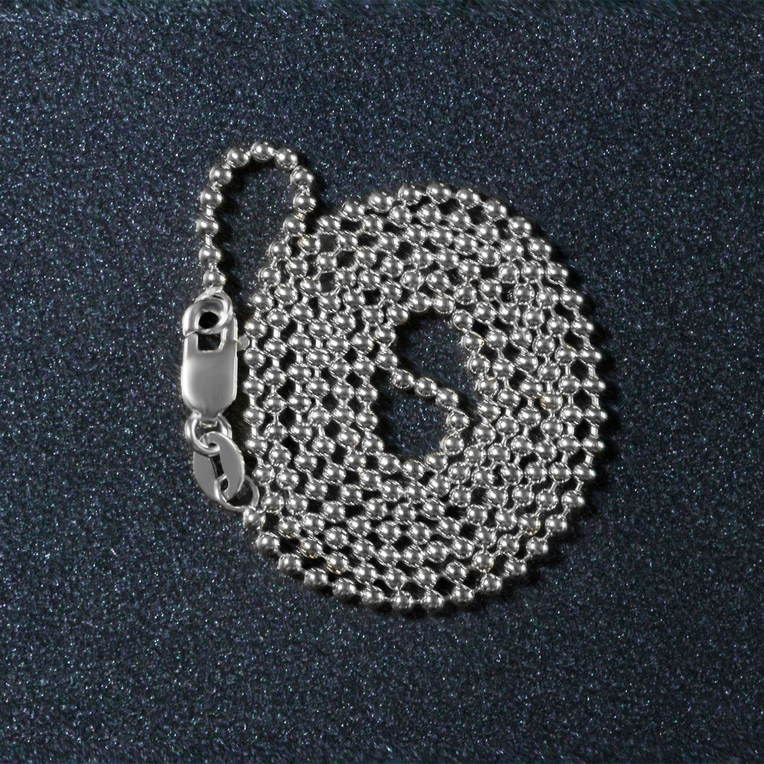 14k White Gold Bead Chain 1.5mm (1.50 mm)