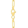 14k Yellow Gold High Polish Circle Disc Paperclip Link Necklace