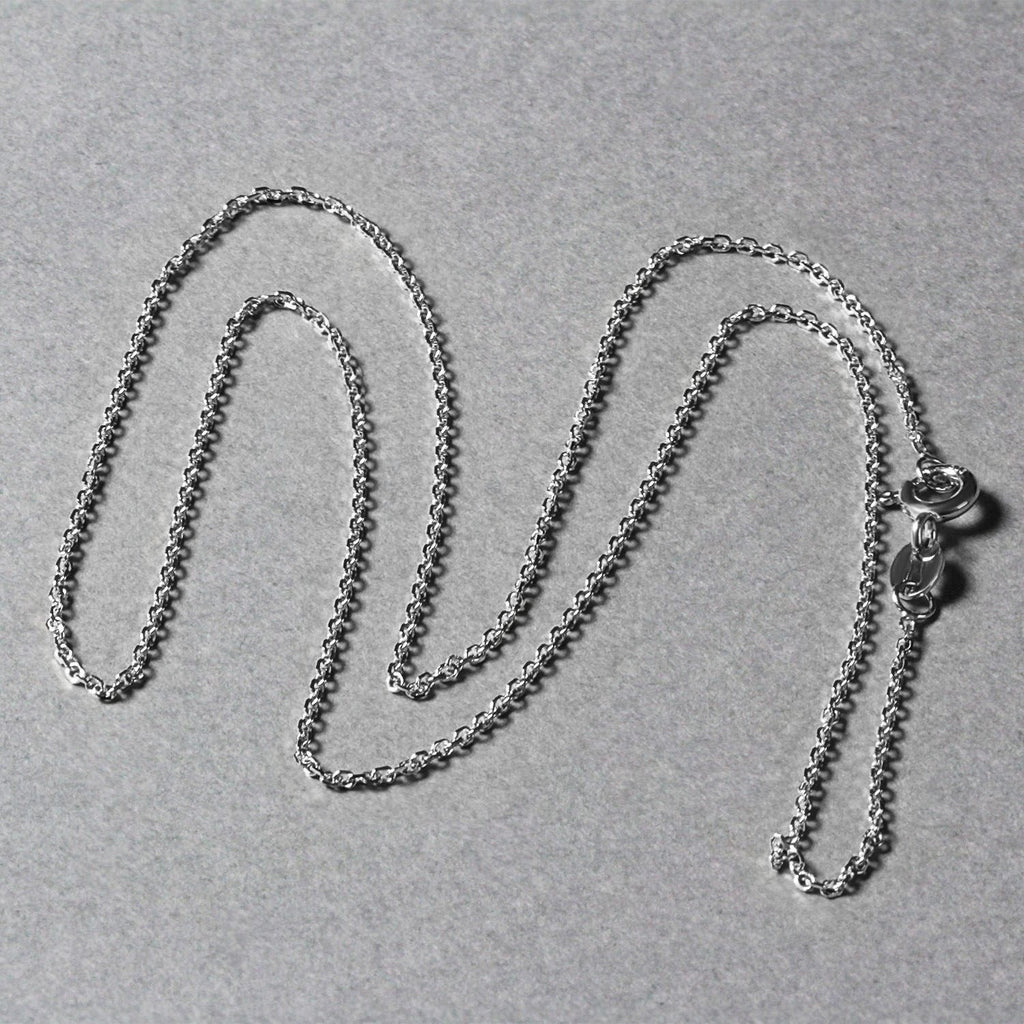 18k White Gold Diamond Cut Cable Link Chain (1.10 mm)