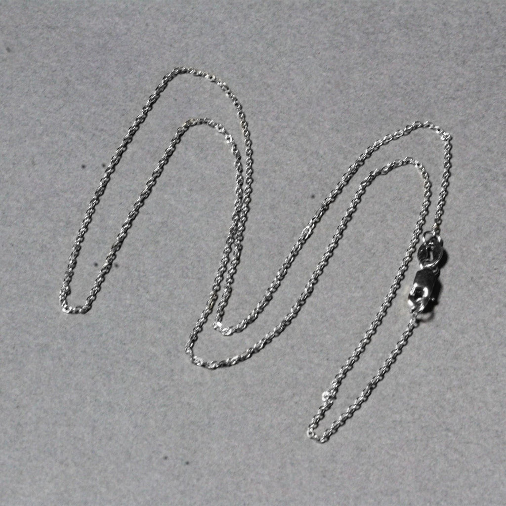 18k White Gold Diamond Cut Cable Link Chain (0.80 mm)