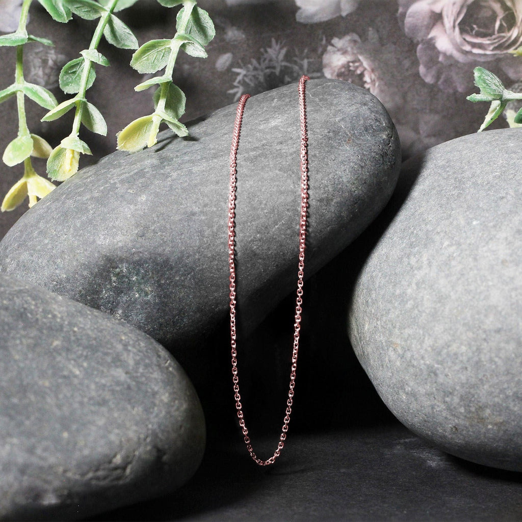 18k Rose Gold Diamond Cut Cable Link Chain (1.10 mm)