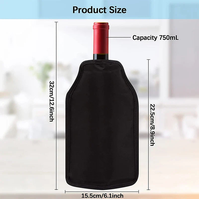 Gel Wine Cooler Sleeve Insulated Bottle Chiller for Wine, Champagne & Beer, Portable Picnic and Bar Ice Pack Sleeve