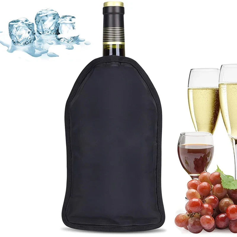 Gel Wine Cooler Sleeve Insulated Bottle Chiller for Wine, Champagne & Beer, Portable Picnic and Bar Ice Pack Sleeve