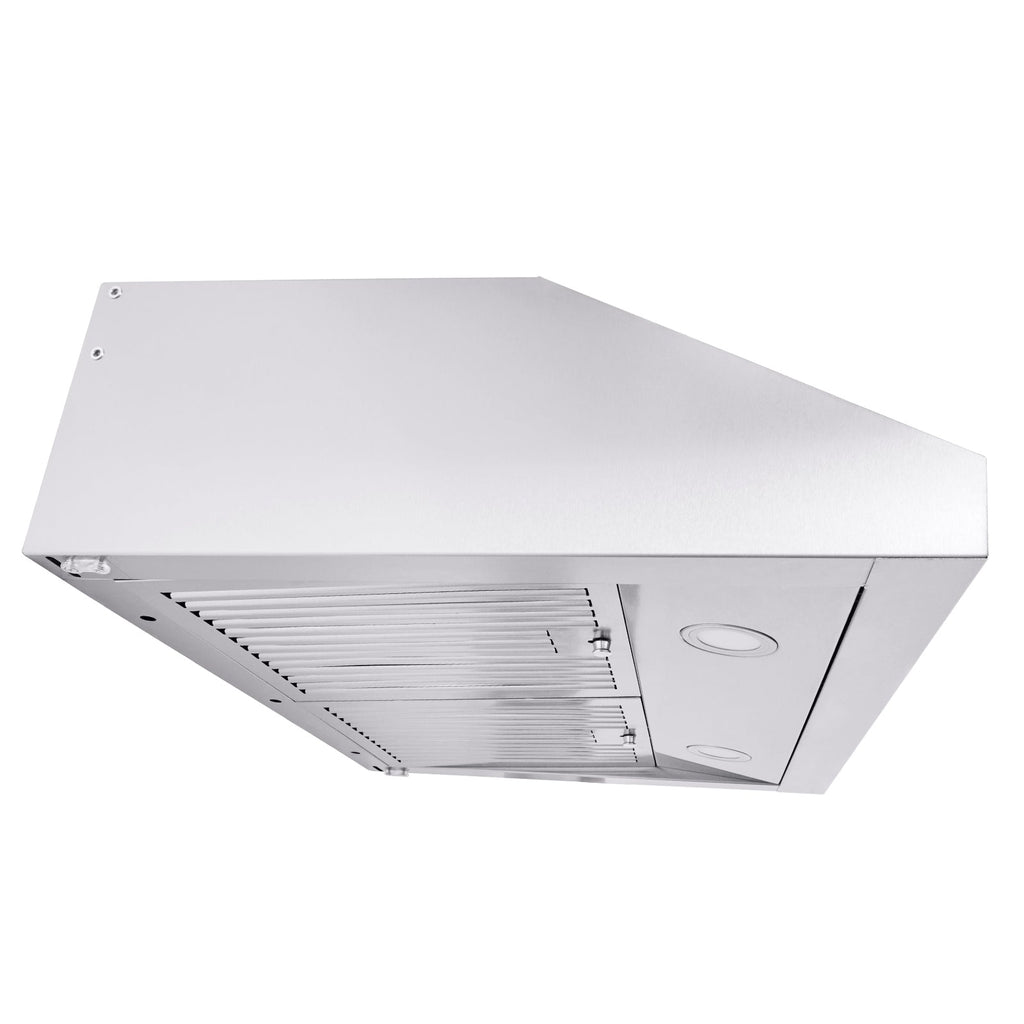 Under Cabinet Range Hood, Dual Motors Ductless Kitchen Stove Vent, Stainless Steel Permanent Filter with 3-Speed Exhaust Fan, 2 Baffle Filters, LED Lights, Touch Control Panel, Silver (30 inch)