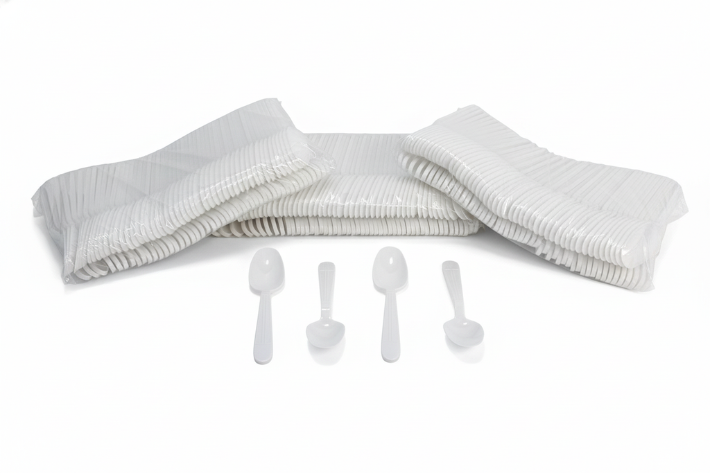 Royalty White X-Heavy Weight PP Tea Spoon, 10 Sleeves of 100 Tea Spoons (1000/cs)