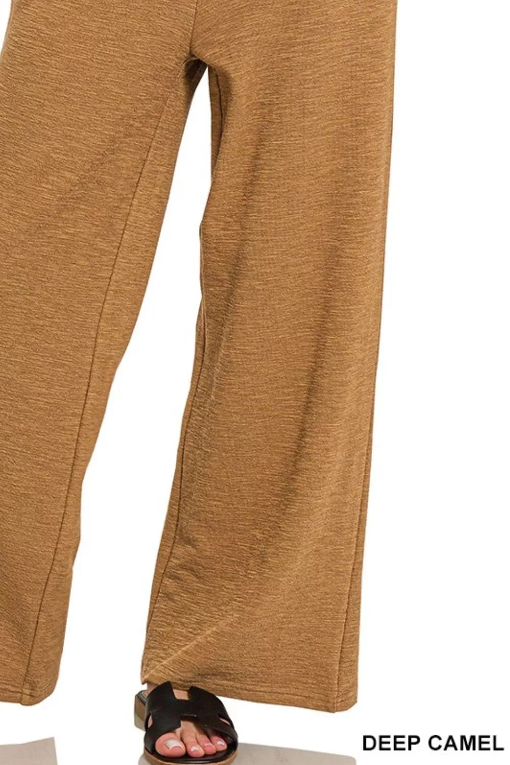 Zenana Cotton Slub Wide Leg Pants