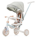 7 in 1 Baby Tricycle, Foldable Toddler Tricycle with Removable and Adjustable Parent Handle, Toddler Push Bike with Removable Pedal, Canopy, and Guardrail, Tricycle for 12-72 Months, blue
