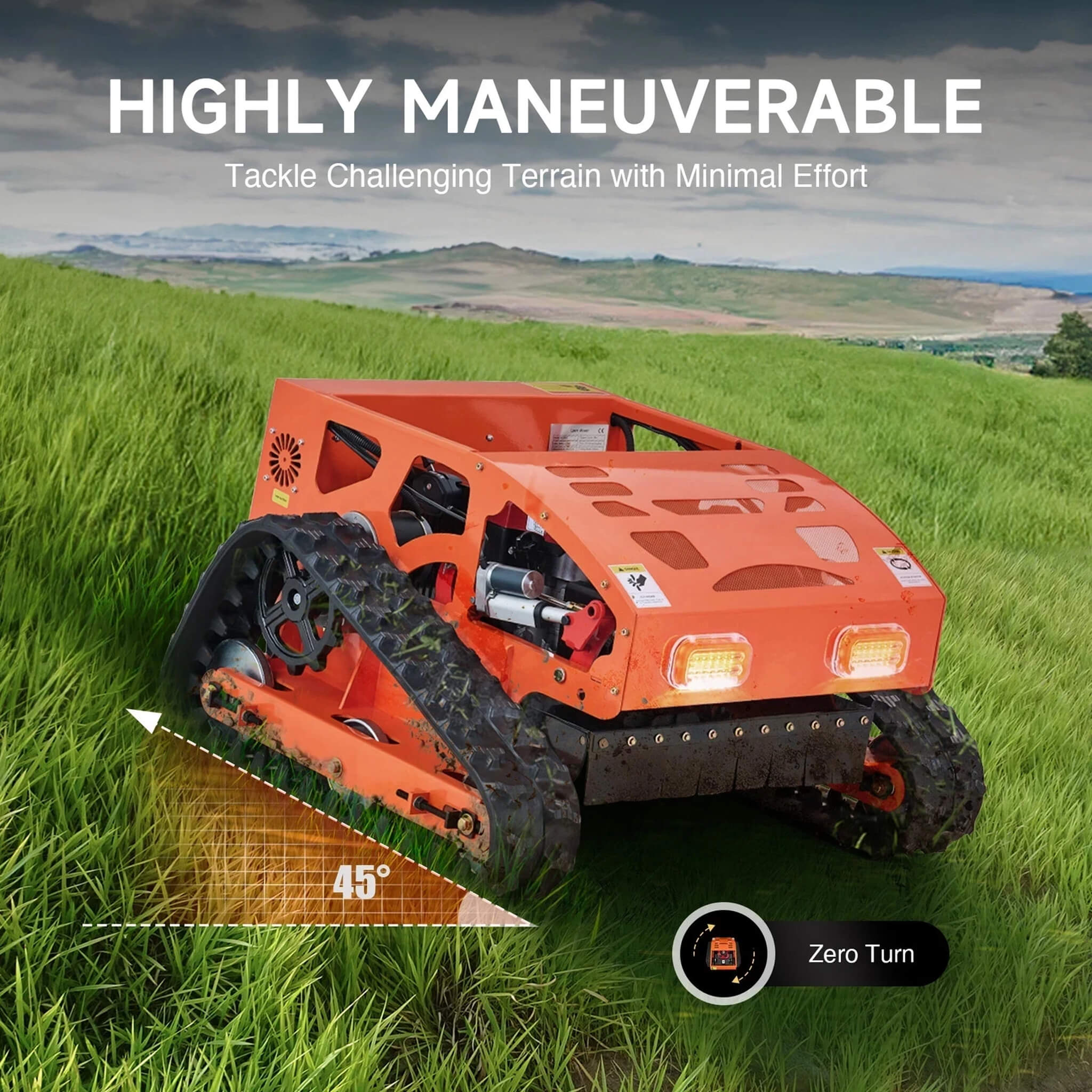 OVK Heavy-Duty 9HP Commercial Remote-Controlled Gasoline-Powered Mower (SAK92146)