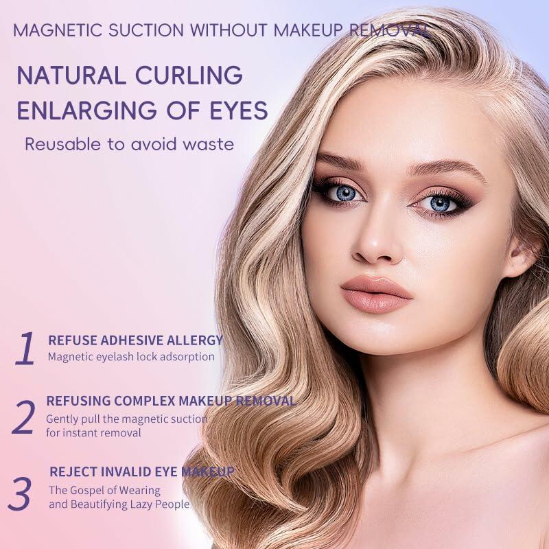 Reusable Magnetic False Eyelashes G13 Dual 3D Black - No Glue Needed Kit