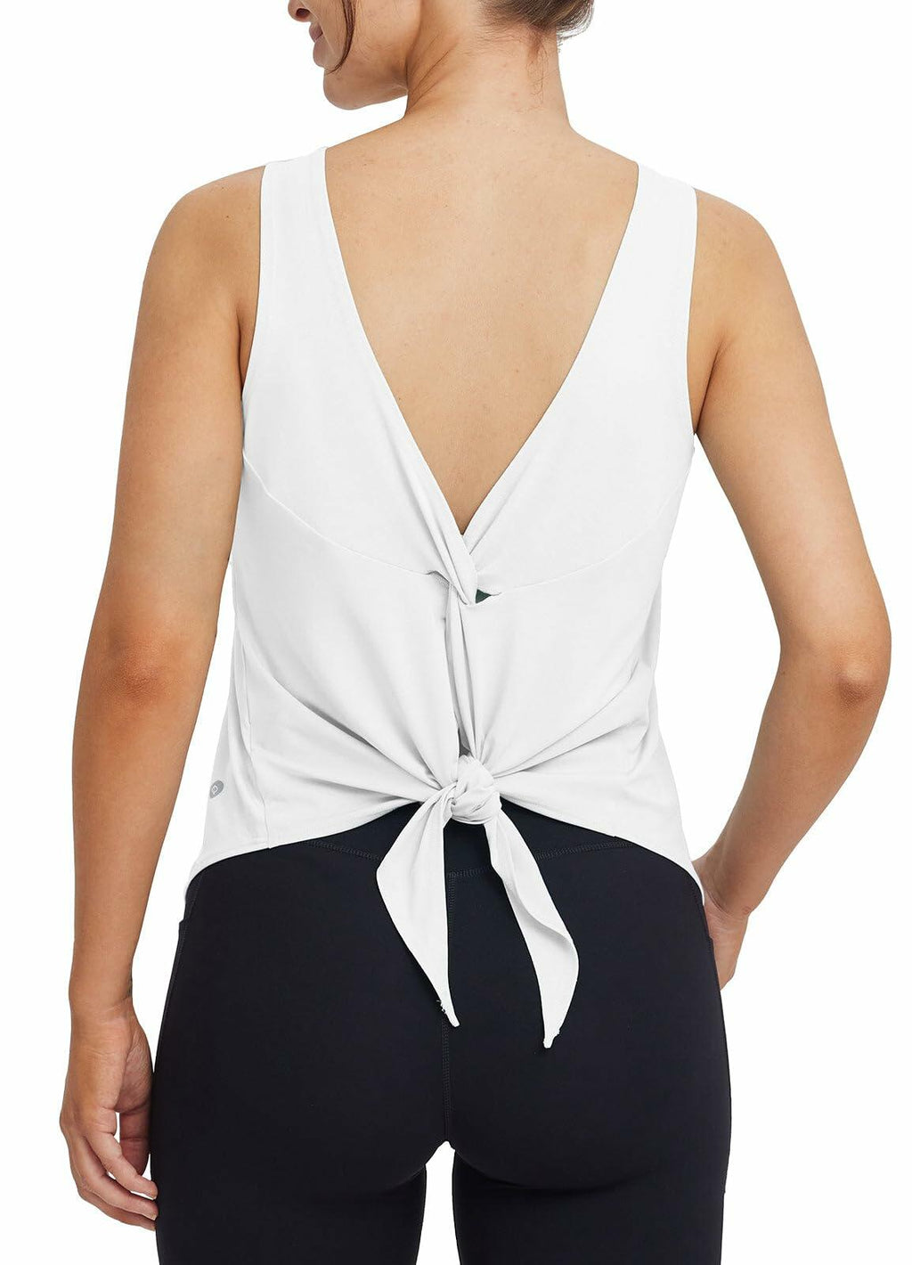 baleaf Women's White Sleeveless Loose Fit Yoga Tank Top Athletic L