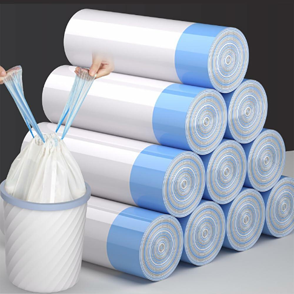 RatnaKetu 4 Gallon Drawstring Trash Bags Thick Strong Unscented 80 Count
