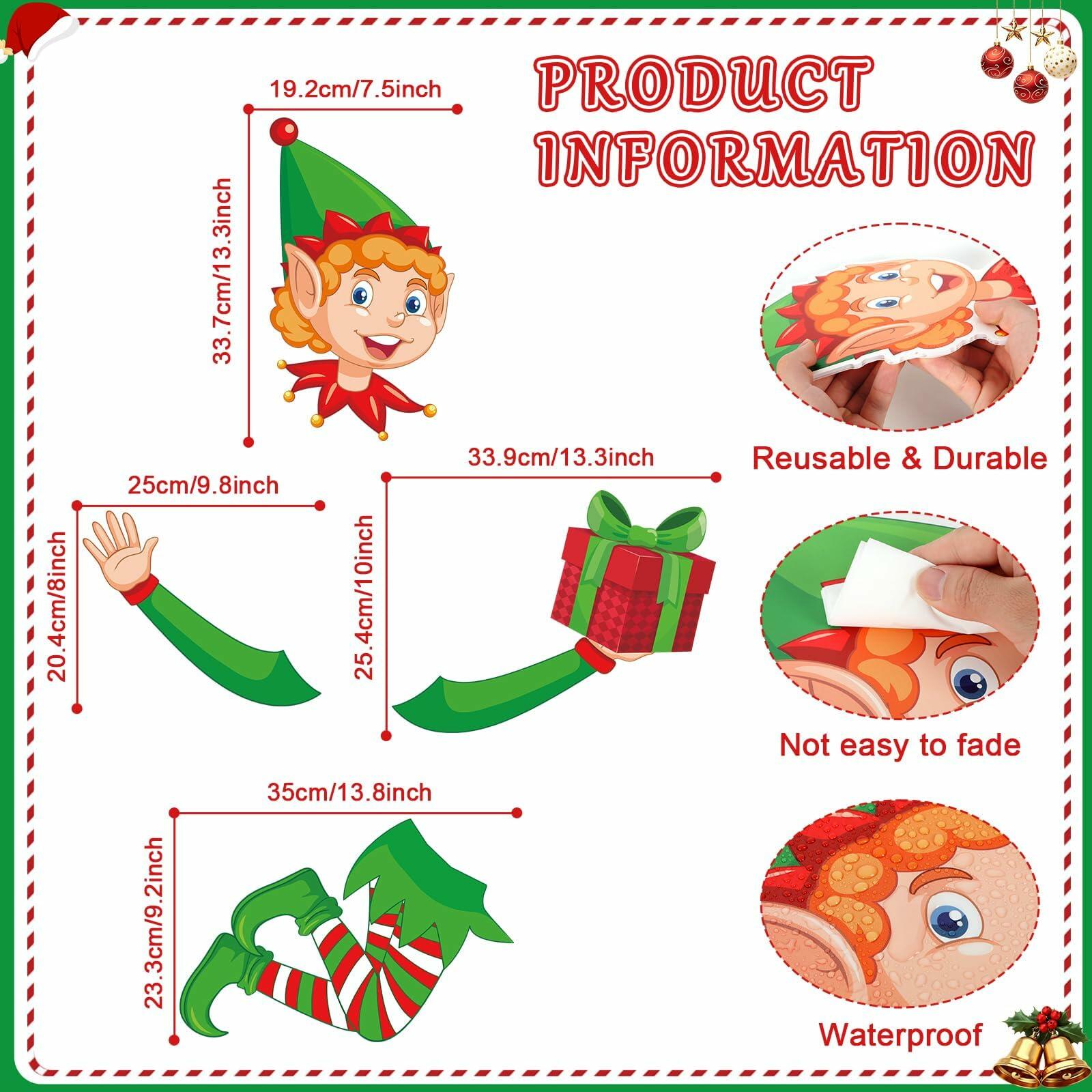Lonfliness Elf Christmas Tree Topper 4pcs Xmas Holiday Decor Set