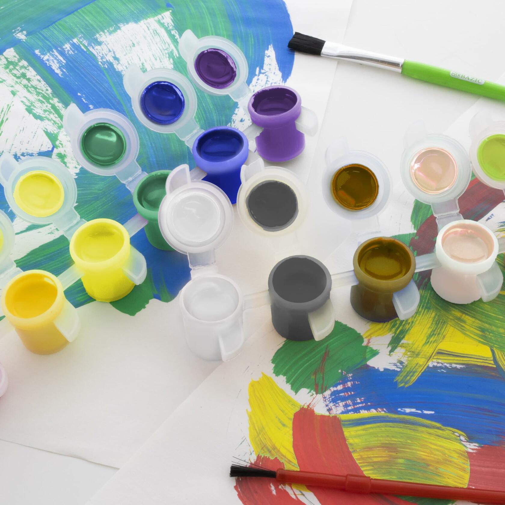[Like New] BAZIC Kid's Paint Set 12 Colors 60ml Non-Toxic Vibrant Colors 1-Pack