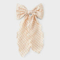 Wild Fable Gingham Bow Hair Barrette Orange Recycled Polyester