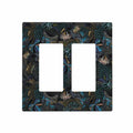 Thsanju Morris Tropical Leaf Double Rocker 2 Gang Switch Cover Dark Green Blue