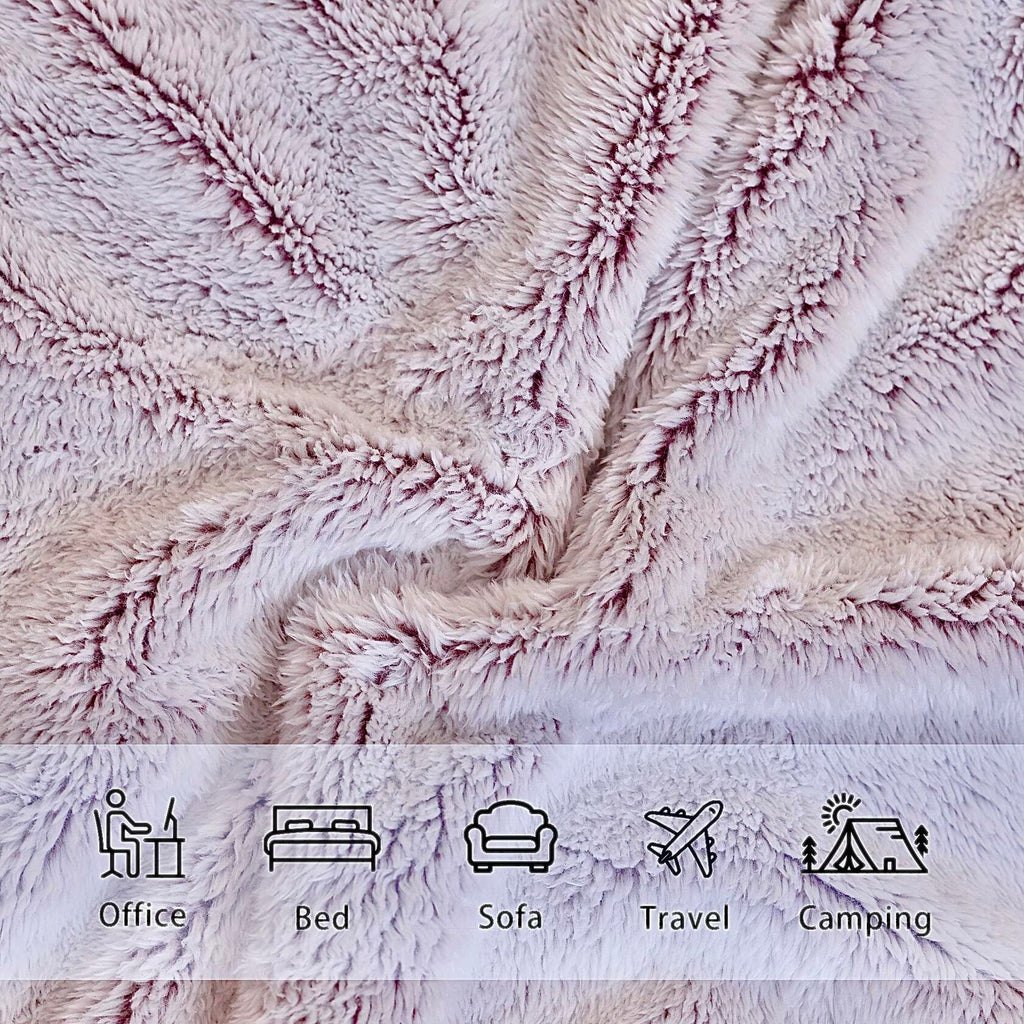 longmaya Plush Cozy Fleece Throw Blanket Brown 60x80 Soft Lightweight
