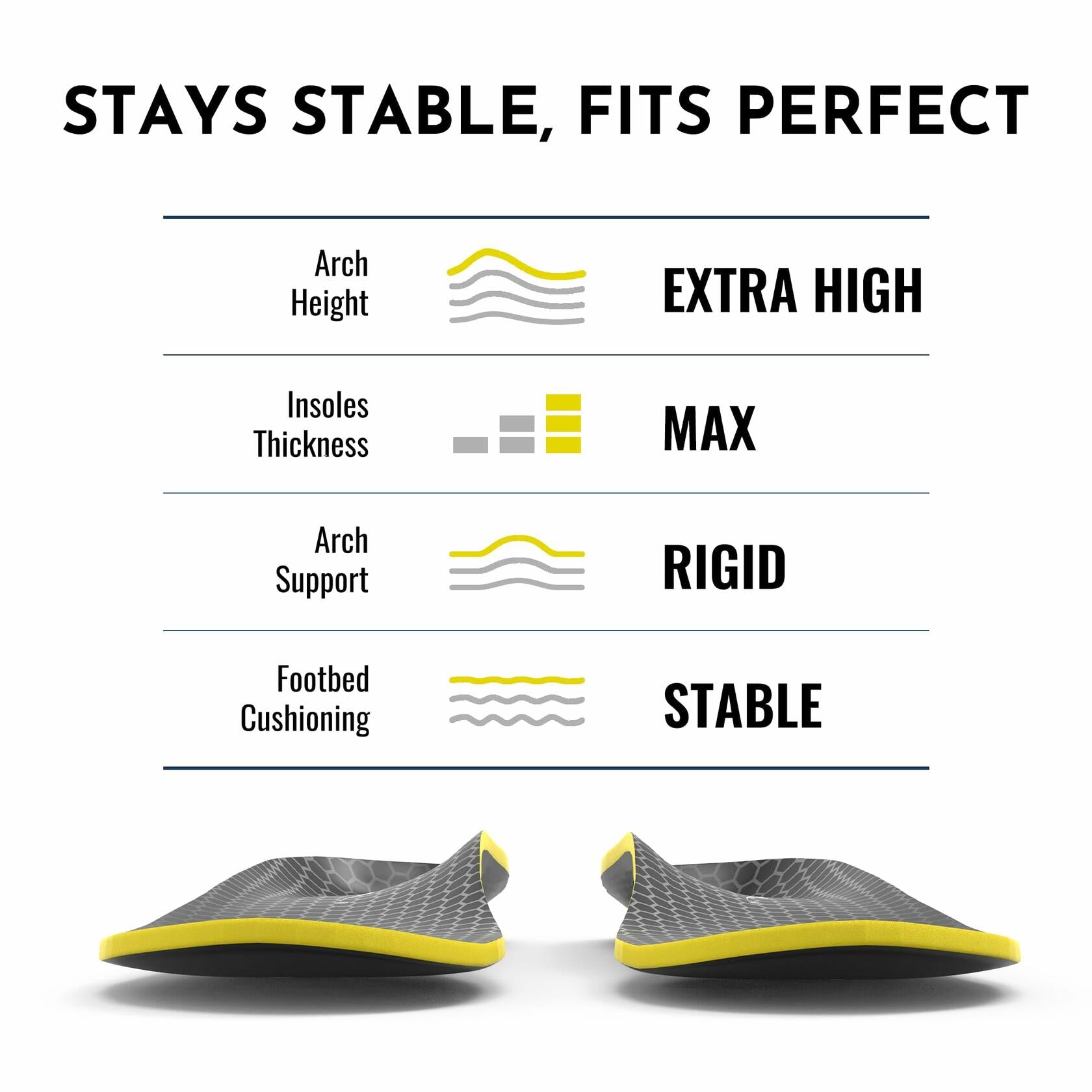 PerseveranX NASA Plantar Fasciitis Insoles Shock Absorb XL M12.5-14.5 W13.5-15.5