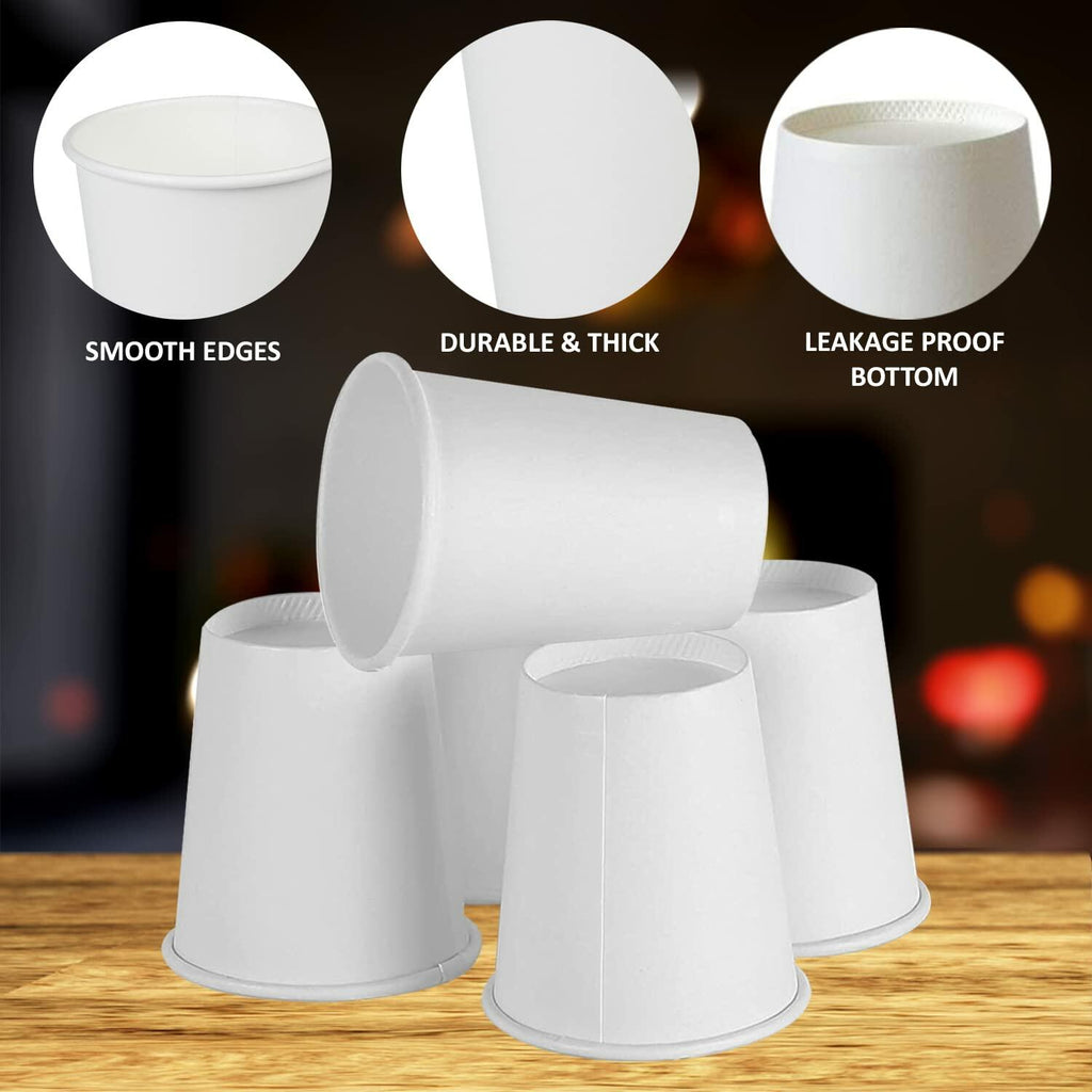Smygoods Disposable Paper Coffee Cups White 10 OZ 100 Count Hot Beverage