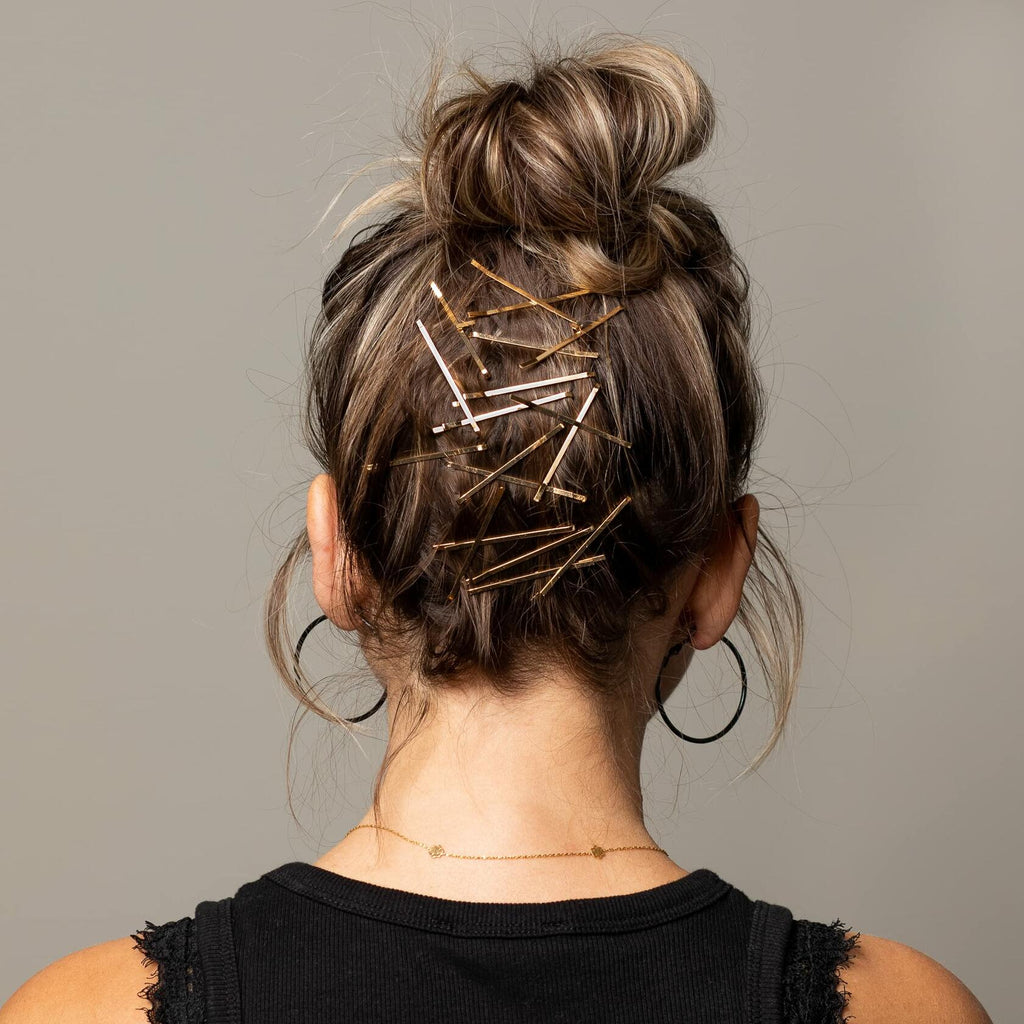 KOKO & KO Gold Bobby Pins 2in 40pcs Flat Hair Pins Blonde Hair